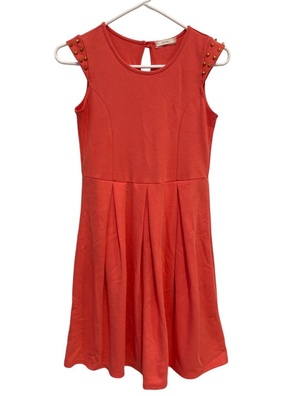 Soprano Fit and Flare Mini Dress XL Studded Cap Sleeve Coral Feminine Night Out